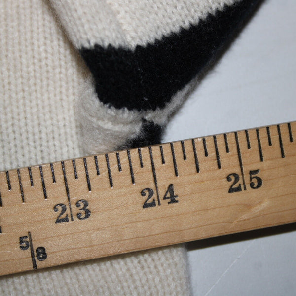 Nordstrom Signature Sz M Beige Black Oversized Turtleneck 100% Cashmere Sweater