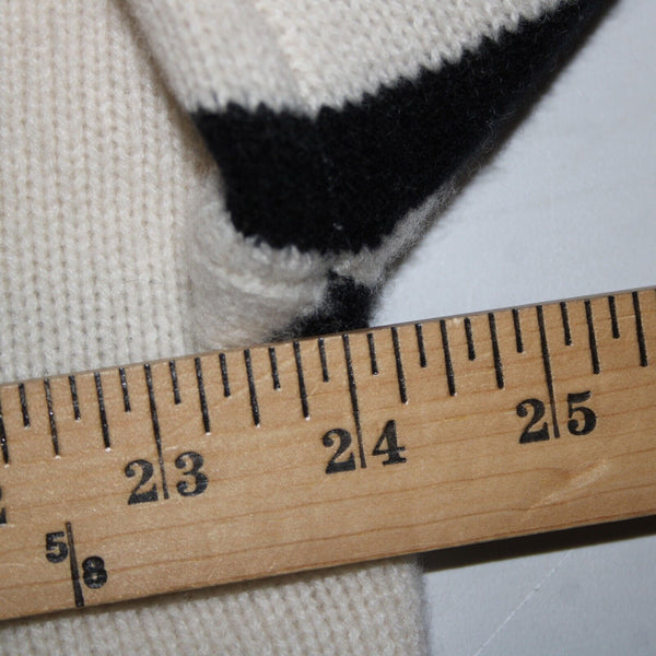 Nordstrom Signature Sz M Beige Black Oversized Turtleneck 100% Cashmere Sweater