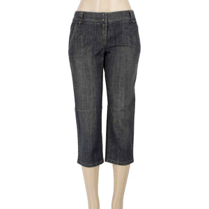 Theory Sz 6 X 22 Dark Blue Denim Pockets Cotton Polyurethane Capri Jeans