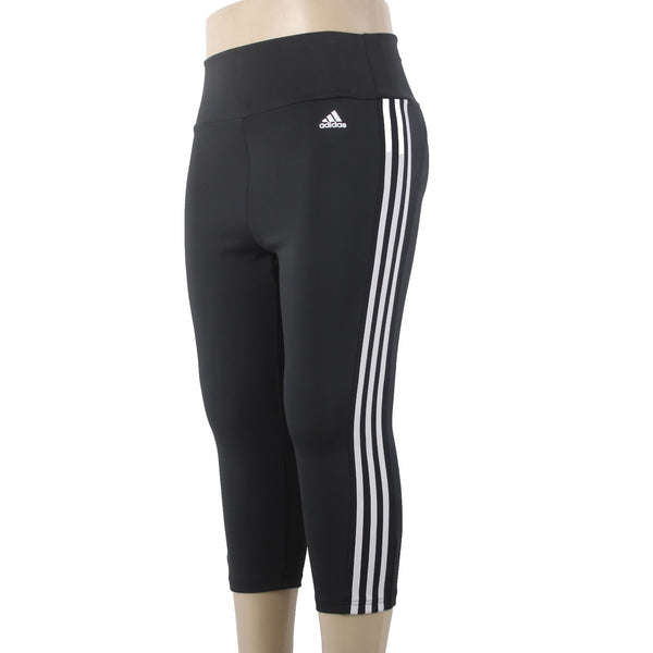 Adidas AW Pant NEW Sz XL x 21 Black White Elastic Waist Knee Length Poly Spandex