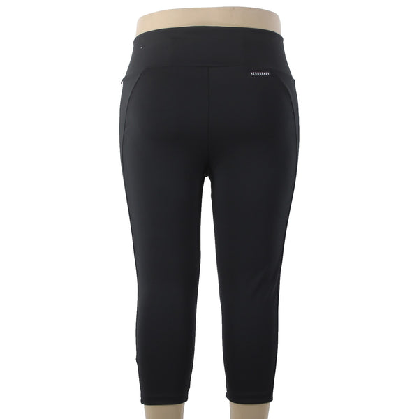 Adidas AW Pant NEW Sz XL x 21 Black White Elastic Waist Knee Length Poly Spandex