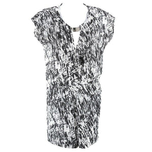 DKNY C Sz 0 Black White Silver 100% Polyester Romper