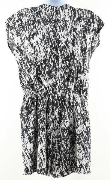 DKNY C Sz 0 Black White Silver 100% Polyester Romper