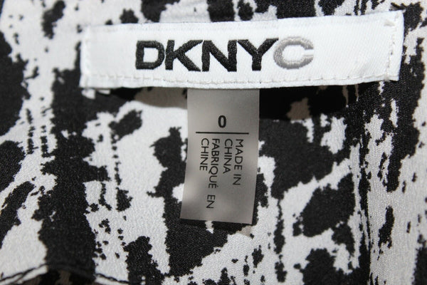 DKNY C Sz 0 Black White Silver 100% Polyester Romper