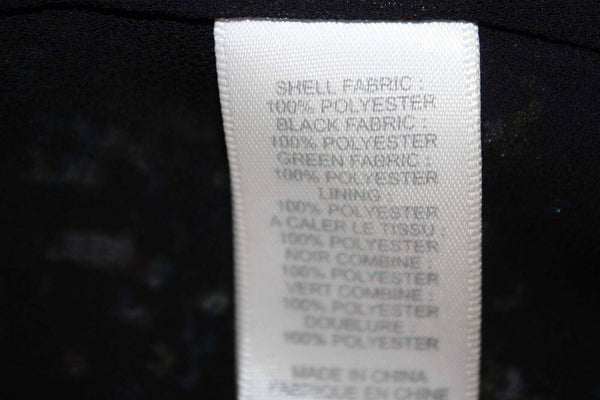 Rebecca Taylor Sz 2 Black Teal Multi Gold Sequin Layered Polyester Top