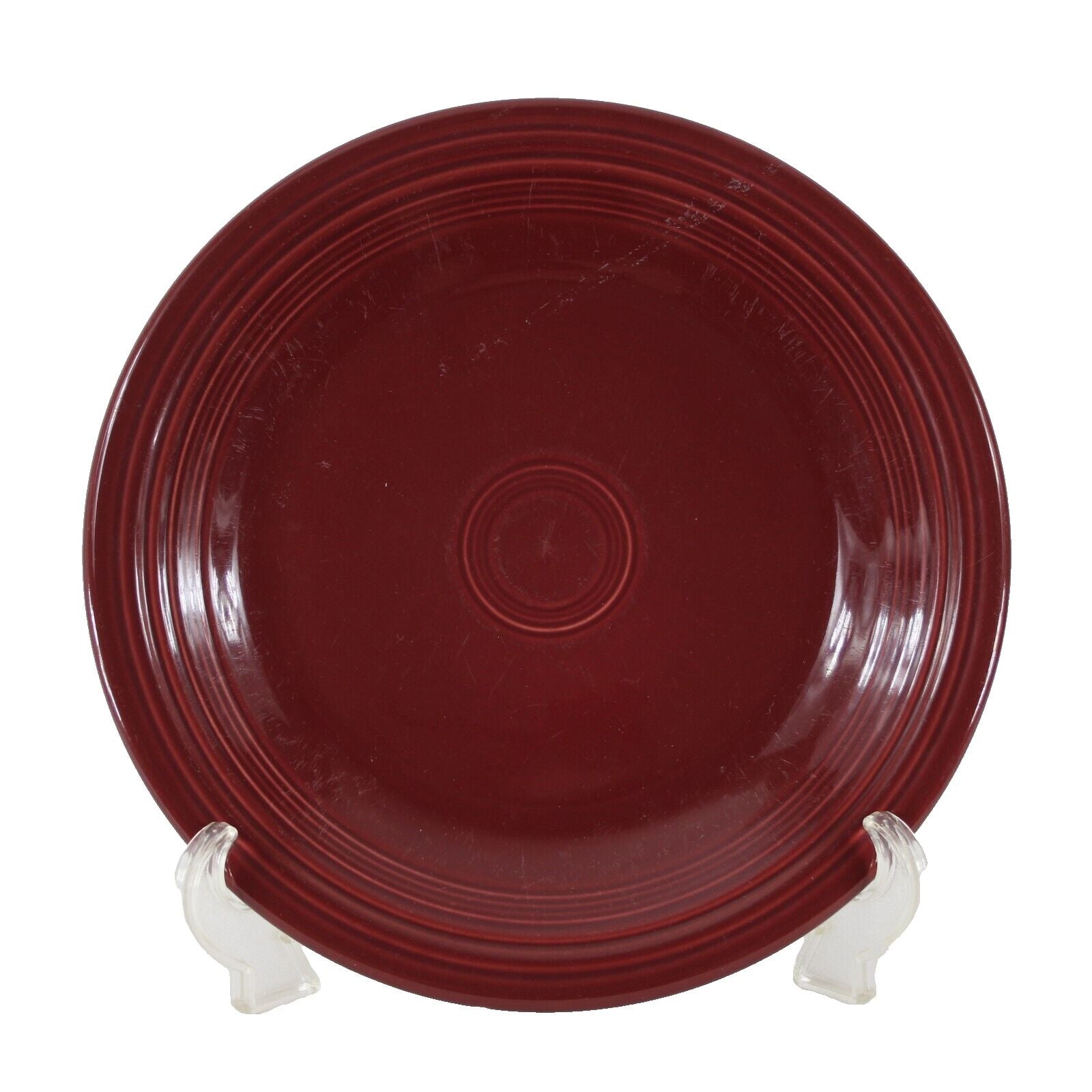 Fiesta Homer Laughun China Burgundy Lead Free 10.25" AS IS Dinner Plate
