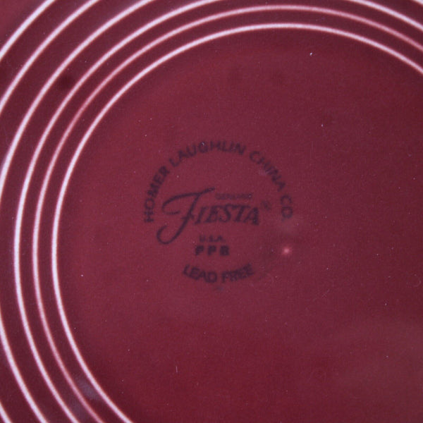 Fiesta Homer Laughun China Burgundy Lead Free 10.25" AS IS Dinner Plate