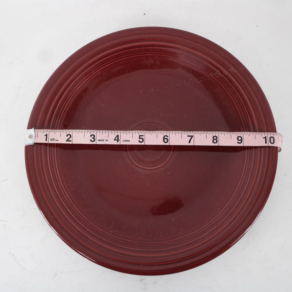 Fiesta Homer Laughun China Burgundy Lead Free 10.25" AS IS Dinner Plate