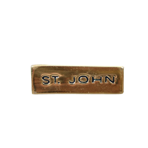 St John Goldtone Bar 1.25" Pin