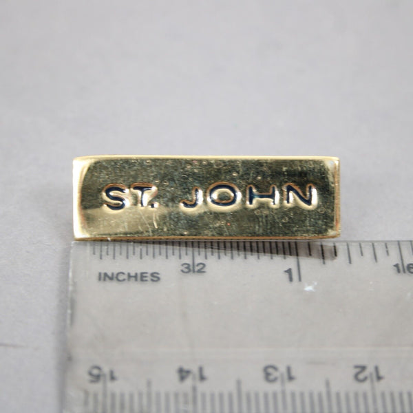 St John Goldtone Bar 1.25" Pin
