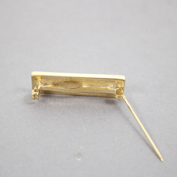 St John Goldtone Bar 1.25" Pin