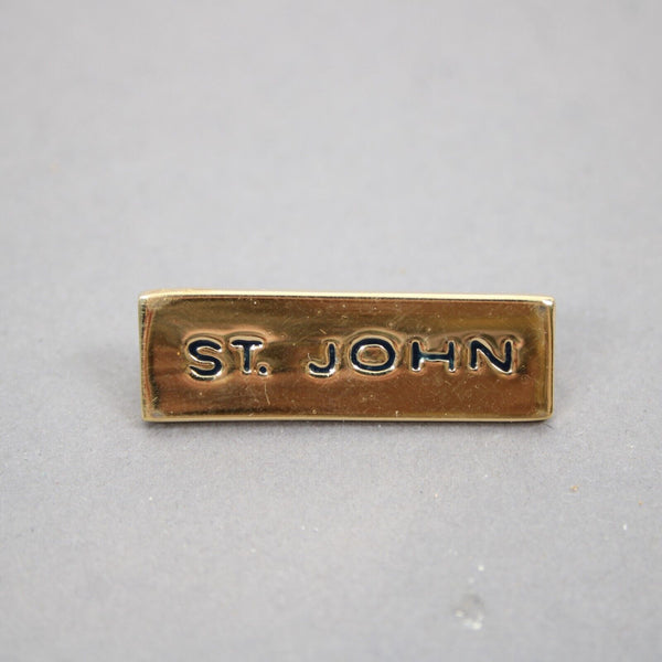 St John Goldtone Bar 1.25" Pin