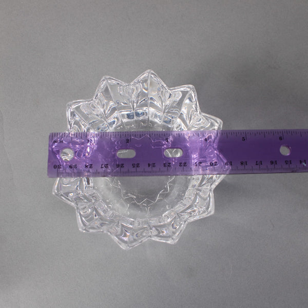 Orrefors Bowl 3" NEW Crystal Fleur Art Glass Crenallated Ribbed Bowl Vase