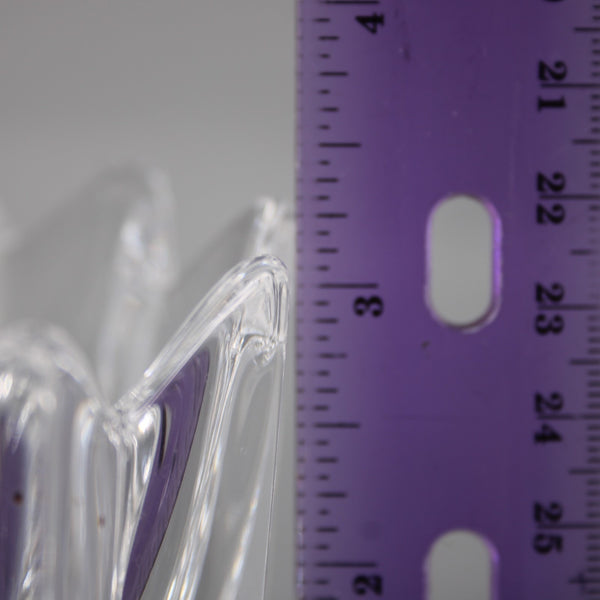 Orrefors Bowl 3" NEW Crystal Fleur Art Glass Crenallated Ribbed Bowl Vase