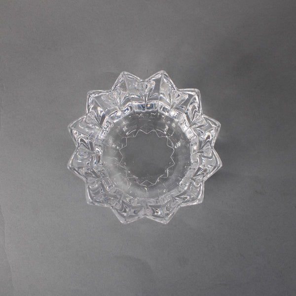 Orrefors Bowl 3" NEW Crystal Fleur Art Glass Crenallated Ribbed Bowl Vase