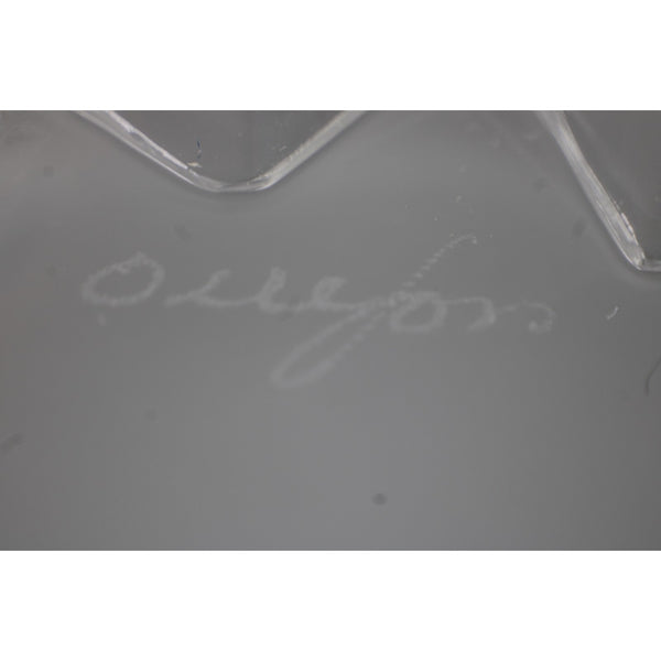 Orrefors Bowl 3" NEW Crystal Fleur Art Glass Crenallated Ribbed Bowl Vase