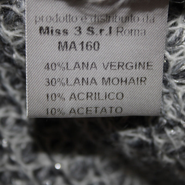 Miss Money NEW $186 Perla Sz M Gray White Knit Belted With Scarf Wool Dress