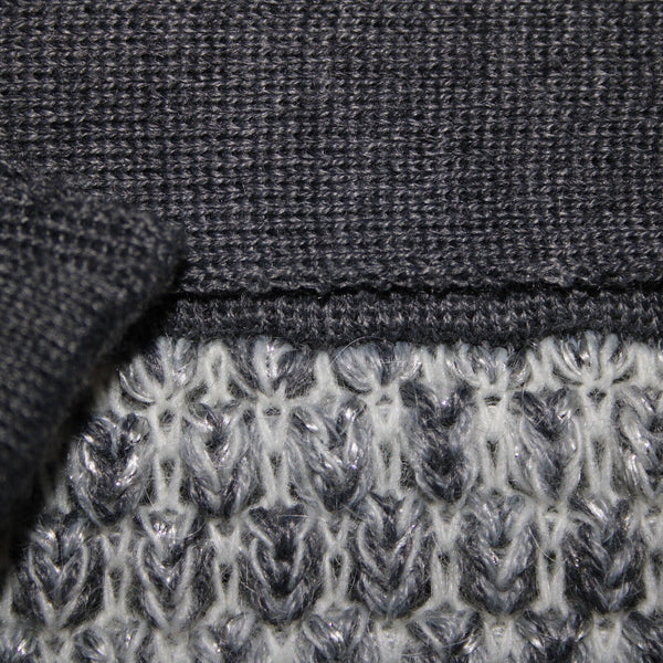 Miss Money NEW $186 Perla Sz M Gray White Knit Belted With Scarf Wool Dress