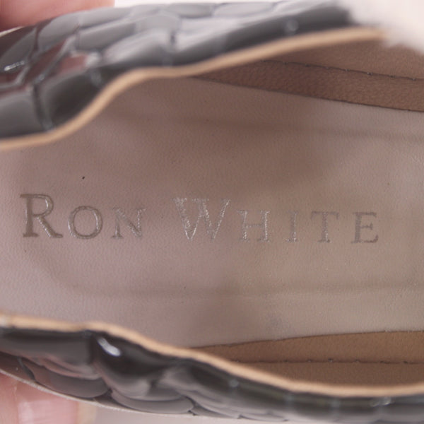 Ron White Sneakers Novella Croco Sz 39 White Green Onyx Embossed Pat 1" Sneakers