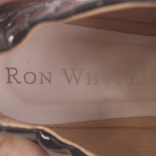 Ron White Sneakers Novella Croco Sz 39 White Green Onyx Embossed Pat 1" Sneakers