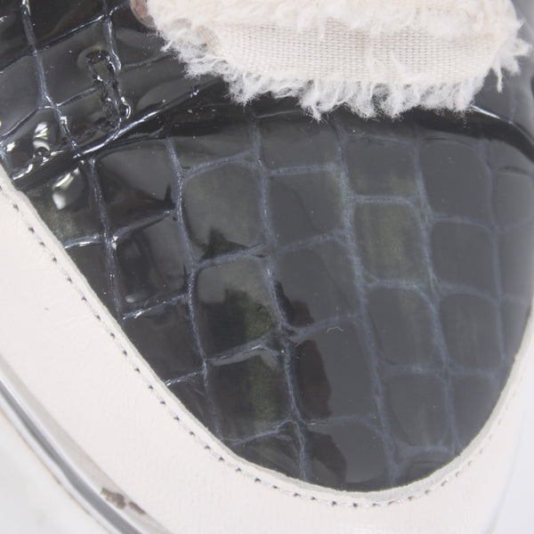 Ron White Sneakers Novella Croco Sz 39 White Green Onyx Embossed Pat 1" Sneakers
