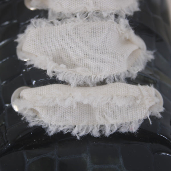 Ron White Sneakers Novella Croco Sz 39 White Green Onyx Embossed Pat 1" Sneakers