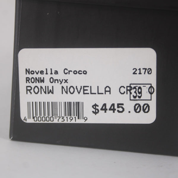Ron White Sneakers Novella Croco Sz 39 White Green Onyx Embossed Pat 1" Sneakers