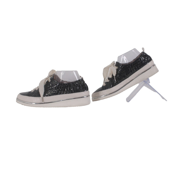Ron White Sneakers Novella Croco Sz 39 White Green Onyx Embossed Pat 1" Sneakers