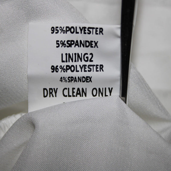 Minuet NEW Sz L White Tan Lined Lacoe Ruffles Off Shoulders Polyester Dress