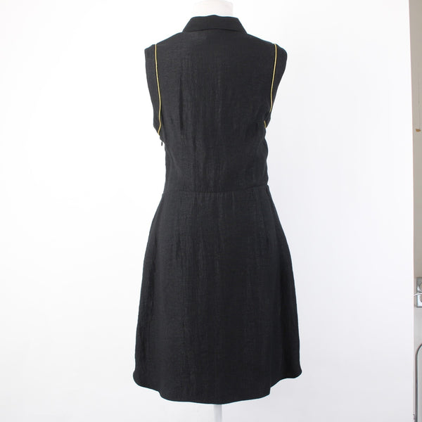 Rachel Roy Dress Sz 12 Black Rhinestones Pearls Pockets Viscose Polyester Dress