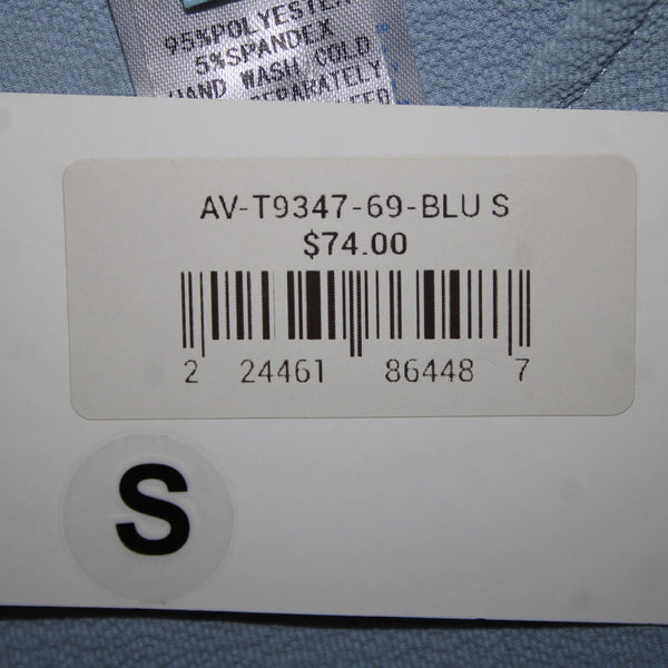 She Sky NEW $74 Sz S Blue Ruffle Sleeves Tie Up Polyester Spandex Top