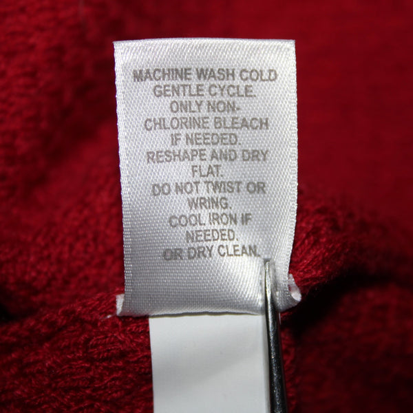 J Jill Sz M Red Textured Long Sleeve Tunic Cotton Viscose Nylon Sweater