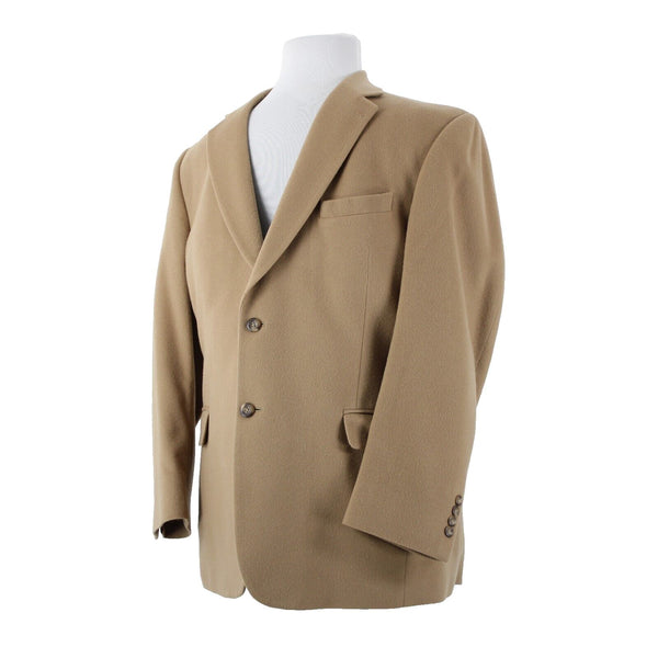 Jos A Bank Sz 44 Reg Tan Lined 2 Button Pockets Collared 100% Cashmere Blazer