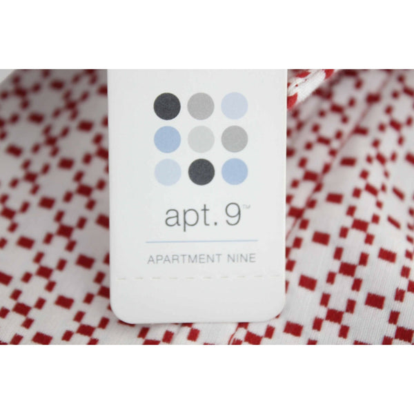 Apt. 9 NEW $89 Sz 8 Red White Lined Hidden Buttons Cotton Blend Coat