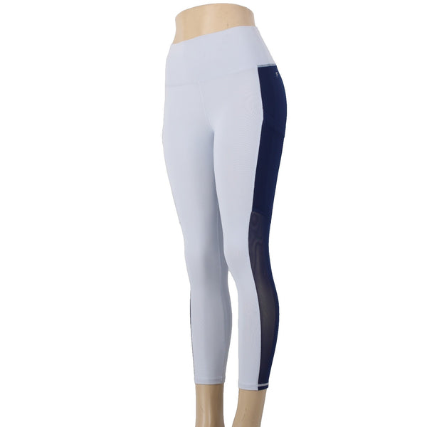Fabletics AW Capri Pant NEW $65 Sz XS x 22 Lt Blue Navy Poly Elastane AW Capri