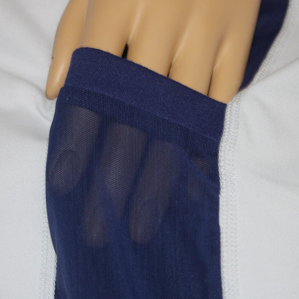 Fabletics AW Capri Pant NEW $65 Sz XS x 22 Lt Blue Navy Poly Elastane AW Capri