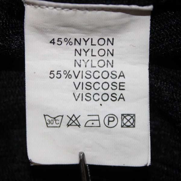 Gran Oriente Sweater Sz L Black Multi Colored Patches Lace Back Nylon Viscose