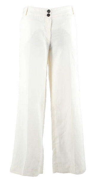 Gerard Darel Sz 40 x 29 Ivory on Ivory Stripe Straight Leg Trouser Pant