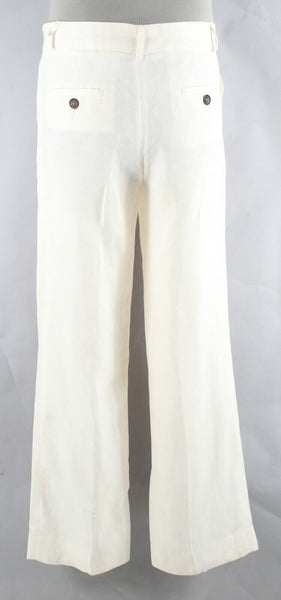 Gerard Darel Sz 40 x 29 Ivory on Ivory Stripe Straight Leg Trouser Pant