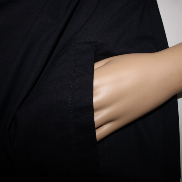 Diane Von Furstenberg Sz 6 Navy Blue Ruched Tie Sleeveless Cotton Poly Dress