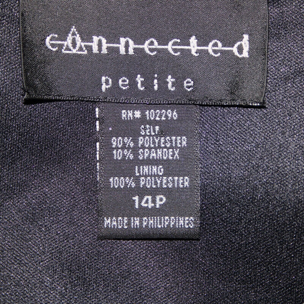 Connected NEW $78 Petite Sz 14 Black Gold Glitter Velour Polyester Spandex Dress