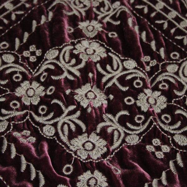 Johnny Was Workshop Top Sz L Burgundy Red Tan Embroidered Buttons Cotton Top