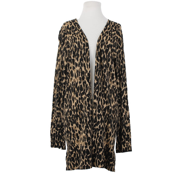 Halogen Cardigan NEW Sz XL Animal Print Open Front Rayon Linen Cardigan Sweater