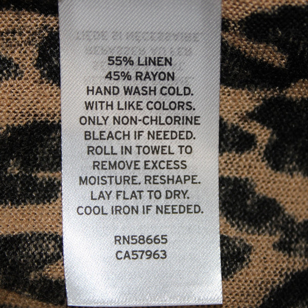 Halogen Cardigan NEW Sz XL Animal Print Open Front Rayon Linen Cardigan Sweater