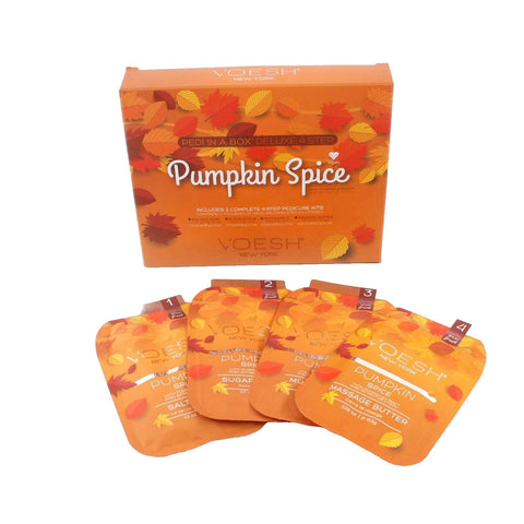 VOESH New York Pumpkin Spice Pedi In A Box 2 Deluxe 4 Step Pedi Kits 418P