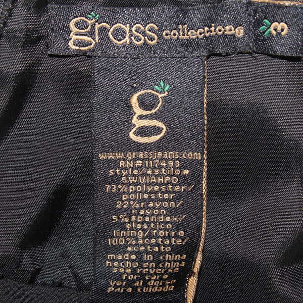 Grass Collection Sz 3 Black Self Tie Double Scoop Pleated Poly Blend Woven Dress