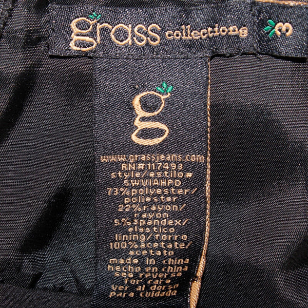 Grass Collection Sz 3 Black Self Tie Double Scoop Pleated Poly Blend Woven Dress