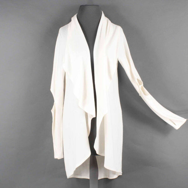 LNA NEW Sz S Ivory Open Cold Elbow Thumbhole Tencel Blend Knit Wrap
