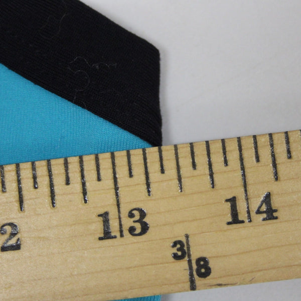 Zumba Sz M Aqua Blue Black Trim Adjustable Gathered Front Bra Active Wear Top