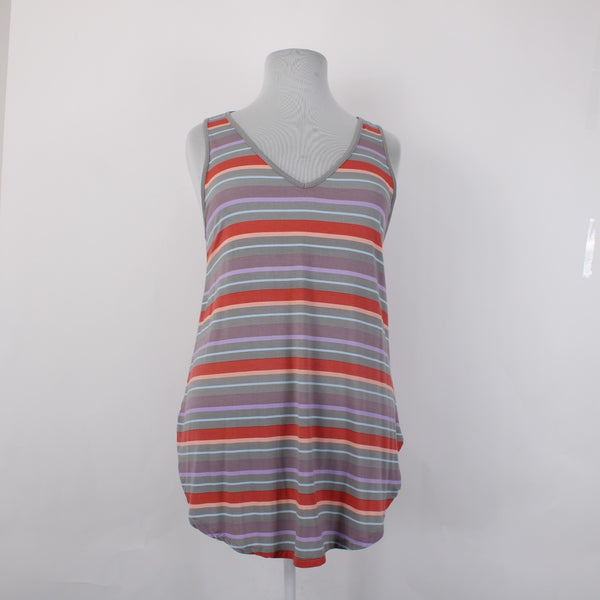 Torrid Top NEW Super Soft Knit Sz 2 Gray Red Multi Color Striped Rayon Top